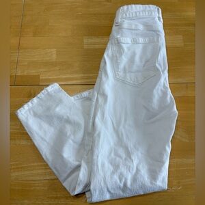 White straight leg ripped jeans